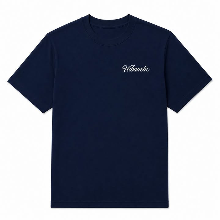 Saint Tropez Tee in Navy — front view, Urbanetic Club