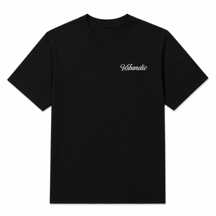 Vintage Club Tee in Black — front view, Urbanetic Club